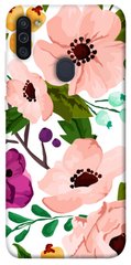 Чехол для Samsung Galaxy M11 PandaPrint Акварельные цветы цветы