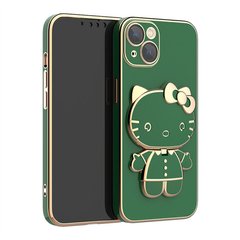 Чехол для iPhone 13 Pro Hello Kitty + зеркало Green