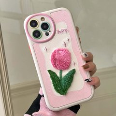 Чехол для iPhone 13 Tulips Plush Case Pink