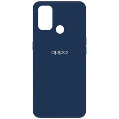 Чехол для Oppo A53 / A32 / A33 Silicone Full с закрытым низом и микрофиброй Синий / Navy blue