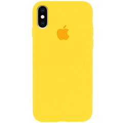 Чохол silicone case for iPhone XS Max з мікрофіброю і закритим низом Canary Yellow