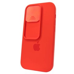Чехол для iPhone 14 Pro Max Silicone with Logo hide camera + шторка на камеру Red