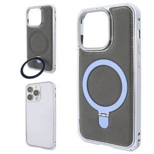 Металлический чехол + замша для iPhone 15 Aluminium Case Suede With Magsafe Stand