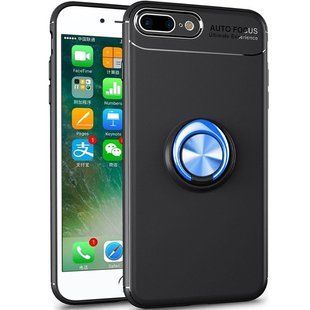 TPU чохол Deen ColorRing під магнітний тримач (opp) для Apple iPhone 7 plus / 8 plus (5.5"") Чорний / Синій