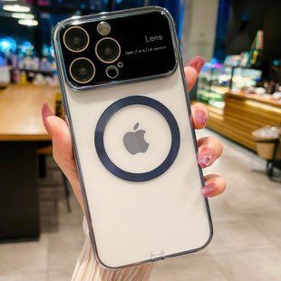 Чохол для Iphone 14 Camera Lens Protection with MagSafe + скло на камеру Sierra Blue