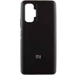Чехол для Xiaomi Redmi Note 10 Pro Silicone Full c закрытым низом и микрофиброю Черный / Black