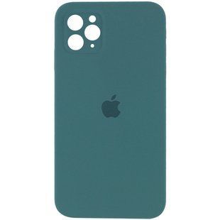 Чохол для Apple iPhone 11 Pro Max Silicone Full camera закритий низ + захист камери (Зелений / Pine green)