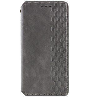 Кожаный чехол книжка GETMAN Cubic (PU) для Samsung Galaxy A55 Серый
