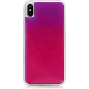 Неоновый чехол Neon Sand glow in the dark для Apple iPhone X / XS (5.8") (Фиолетовый / Розовый)
