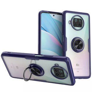 TPU+PC чехол Deen CrystalRing for Magnet (opp) для Xiaomi Mi 10T Lite / Redmi Note 9 Pro 5G (Бесцветный / Синий)