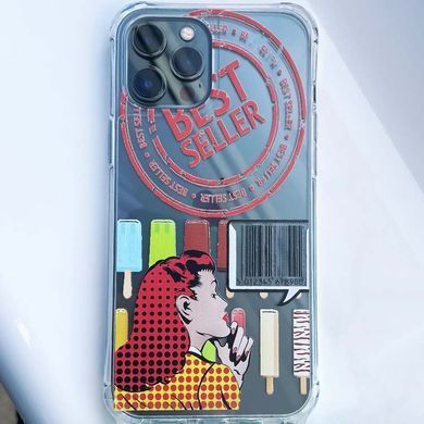 Чехол TPU Crossbody Street Style для Apple iPhone 12 Pro / 12 (6.1"") Ice cream / Бирюзовый