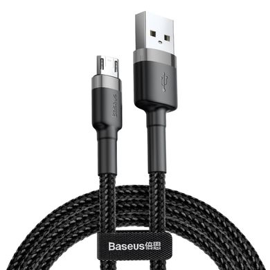 Кабель BASEUS Micro USB Cafule |3m, 2A| (CAMKLF-HG1) Black-Grey, Gray / Black
