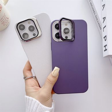 Чехол для iPhone 12 Pro Max TPU Camera Stand Mat + Стекло на камеру Purple