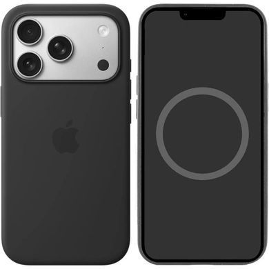 Чохол Silicone case Original 1:1 (AAA) with Magsafe для Apple iPhone 17 Pro Max (Чорний / Black)