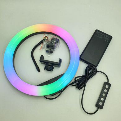 Кольцевая LED лампа RGB MJ26 (1 крепление) (управление на проводе)