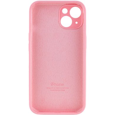 Чехол для Apple iPhone 14 Plus Silicone Full camera закрытый низ + защита камеры / Розовый / Light pink