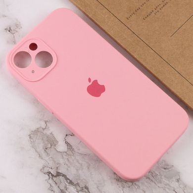 Чехол для Apple iPhone 14 Plus Silicone Full camera закрытый низ + защита камеры / Розовый / Light pink