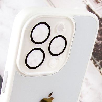 Чохол для iPhone 12 / 12 Pro Скляний матовий + скло на камеру з мікрофіброю TPU+Glass Sapphire Midnight White