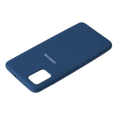 Чехол для Samsung Galaxy A51 (A515) Silicone Full синий с закрытым низом и микрофиброй