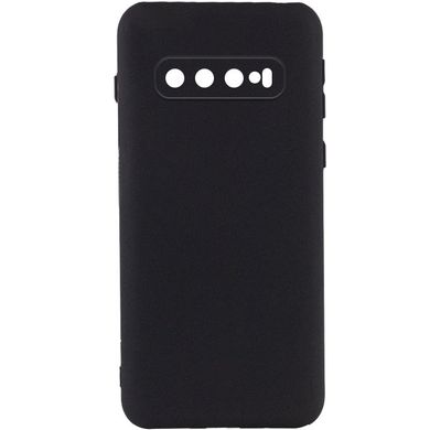 Чехол для Samsung Galaxy S10 Silicone Full camera закрытый низ + защита камеры Черный / Black