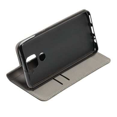 Чехол книжка для Xiaomi Redmi Note 9 Black magnet серый