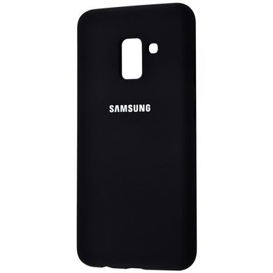 Чохол Silicone cover для Samsung A8 2018 з мікрофіброю Black