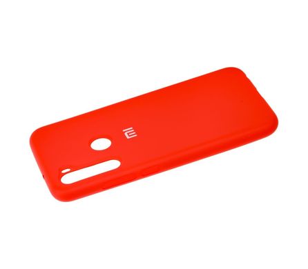 Чехол для Xiaomi Redmi Note 8 Silicone Full красный с закрытым низом и микрофиброй