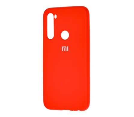 Чохол для Xiaomi Redmi Note 8 Silicone Full червоний з закритим низом і мікрофіброю