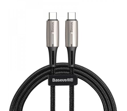 Кабель USB Baseus Water Drop-Shaped Type-C to Type-C Cable PD2.0 60W (1m) чорний, Черный