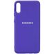 Чехол для Samsung A02 Silicone Full с закрытым низом и микрофиброй Фиолетовый / Purple