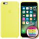 Чехол silicone case for iPhone 6/6s с микрофиброй и закрытым низом Flash / Желтый