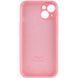 Чохол для Apple iPhone 14 Plus Silicone Full camera закритий низ + захист камери / Рожевий / Light pink