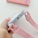 Чехол для iPhone 11 прозрачный с ремешком Pink