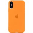 Чехол silicone case for iPhone X/XS с микрофиброй и закрытым низом Papaya