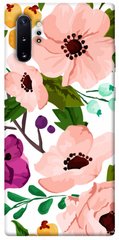 Чехол для Samsung Galaxy Note 10 Plus PandaPrint Акварельные цветы цветы