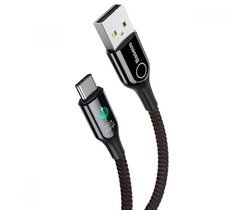 Кабель USB Baseus C-Shaped Light Intelligent Power-Off Type-C QC3.0 3A (1.0m) черный, Черный
