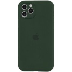 Чехол для Apple iPhone 12 Pro Silicone Full camera закрытый низ + защита камеры / Зеленый / Cyprus Green