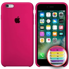 Чохол silicone case for iPhone 6 / 6s з мікрофіброю і закритим низом Hot Pink / Рожевийй