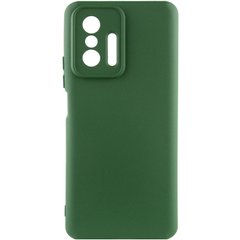 Чехол для Xiaomi 11T / 11T Pro Silicone Full camera закрытый низ + защита камеры Зеленый / Dark green
