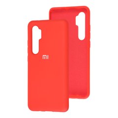 Чехол для Xiaomi Mi Note 10 Lite Silicone Full красный с закрытым низом и микрофиброй