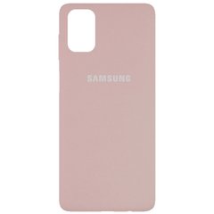 Чехол для Samsung Galaxy M51 Silicone Full Розовый песок / Пудровый с закрытым низом и микрофиброй