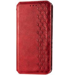 Кожаный чехол книжка GETMAN Cubic (PU) для Xiaomi Redmi Note 9 Pro Красный