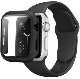 Ремінець для Apple Watch 42mm | 44mm | 45mm Silicone BAND+CASE Black