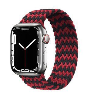 Ремешок Braided Solo Loop для Apple Watch 42/44/45 mm Rainbow Black-Red
