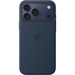 Чехол Silicone case Original 1:1 (AAA) with Magsafe для Apple iPhone 17 Pro Max (Темно-синий / Midnight)