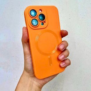 Чохол для iPhone 13 Sapphire Matte with MagSafe + скло на камеру Orange