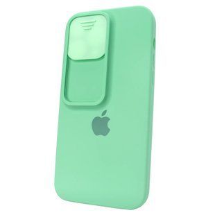 Чохол для iPhone 14 Pro Max Silicone with Logo hide camera + шторка на камеру Spearmint
