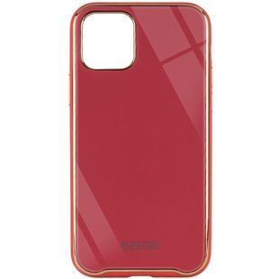 TPU+Glass чехол Venezia для Apple iPhone 11 Pro Max (6.5") (Красный / Camellia)