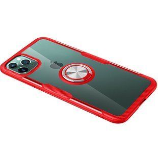TPU+PC чехол Deen CrystalRing for Magnet (opp) для Apple iPhone 11 Pro Max (6.5") (Бесцветный / Красный)