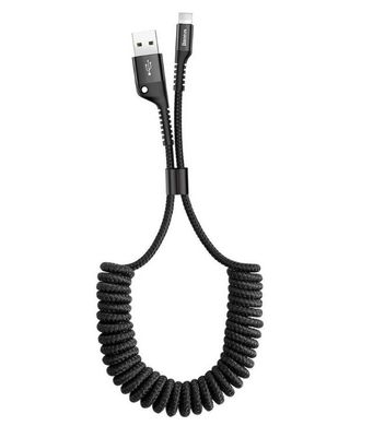Кабель USB Baseus Fish Eye Spring Lighting 2.0A 1m чорний, Черный